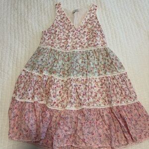 LoveShackFancy Pink and White Floral Dress